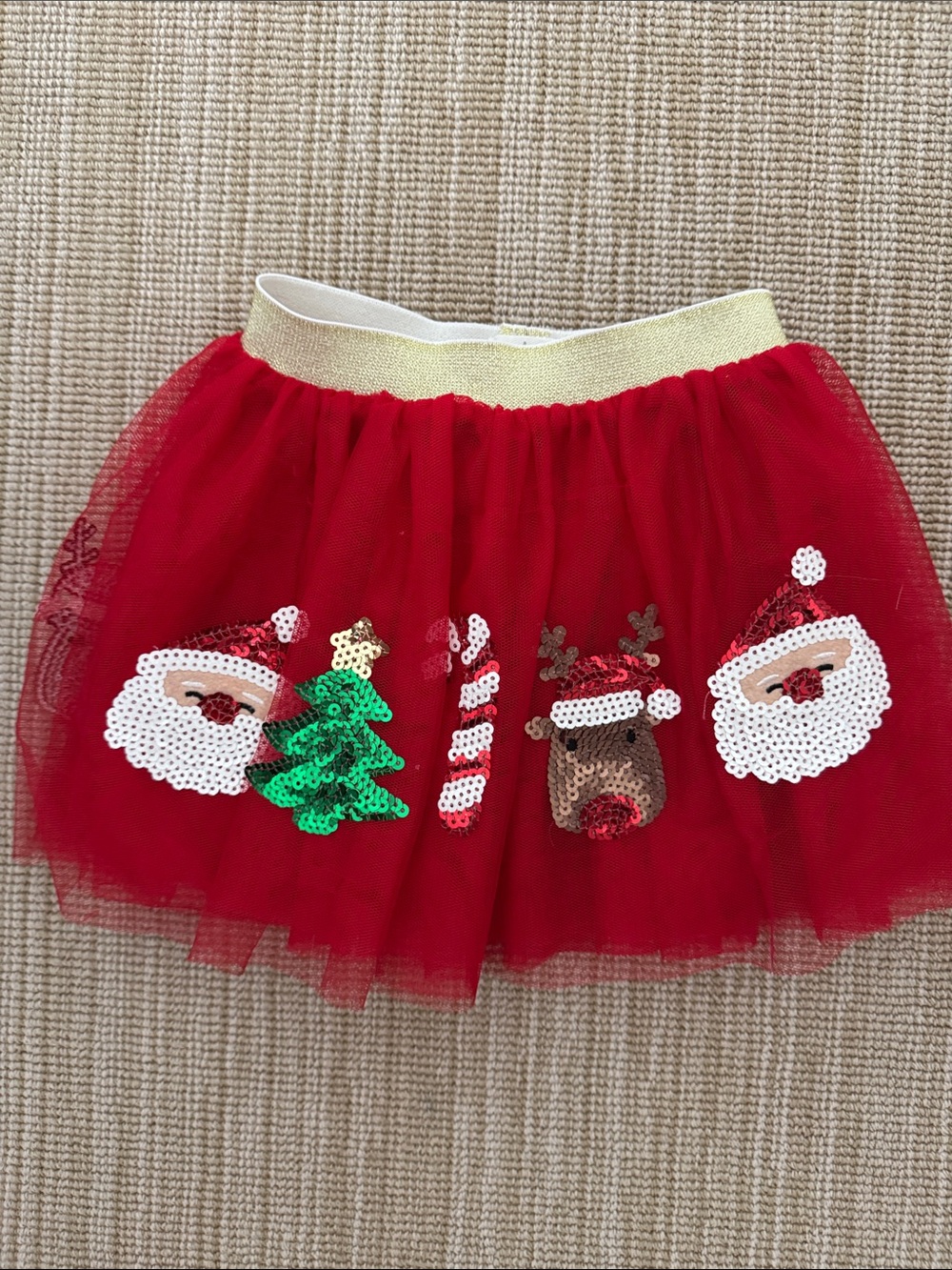Mud Pie Christmas Sequin Tulle Skirt